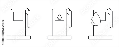 Fuel pump icon set. Gas station icon design. vector illustration