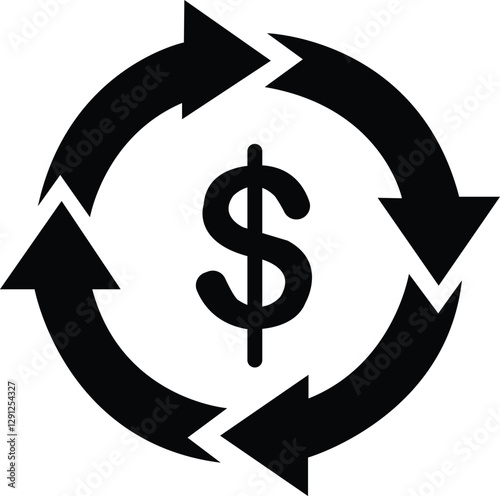automatic bill payment or revenue cycle management icon vector.