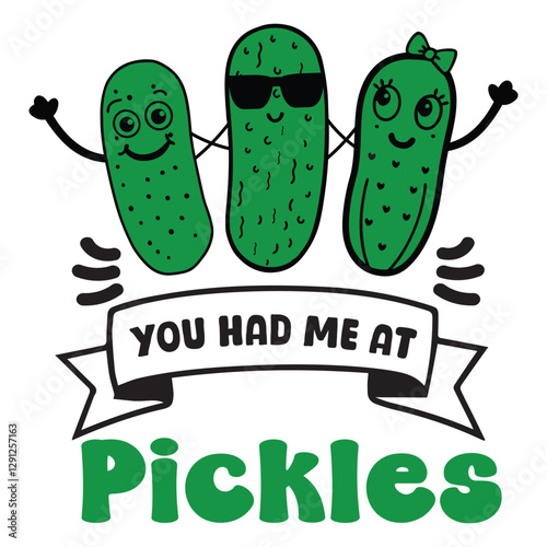 Pickles Quotes t-shirt design vector, Pickle Food cucumber illustration
