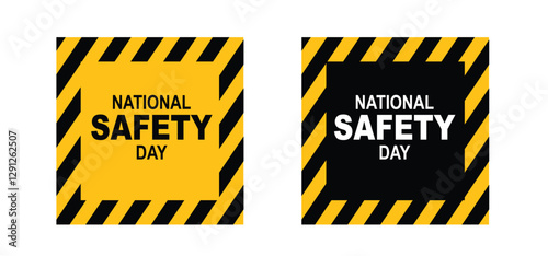 National safety day or month. World day for safety and health at work. Safety in the workplace, a safe workplace at work, safe work equipment and safe working methods.