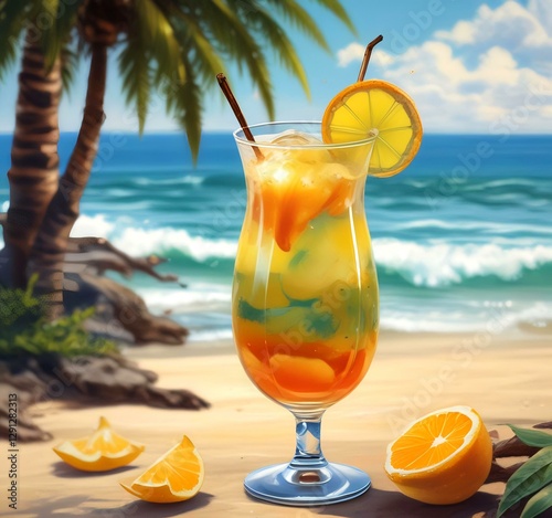 Summer cocktail drink.