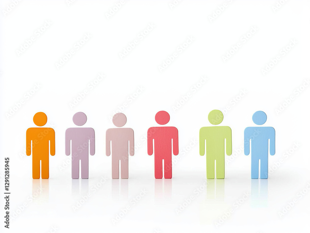 custom made wallpaper toronto digitalColorful wooden figures representing diversity and teamwork
