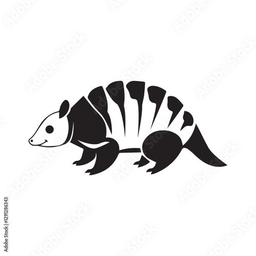 Creative Minimalist Armadillo Logo Design Silhouette Vector Illustration
