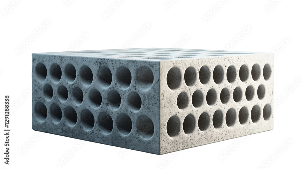 soundproof acoustic concrete block. bricks isolated on white background soundproof acoustic concrete block. bricks isolated on white background