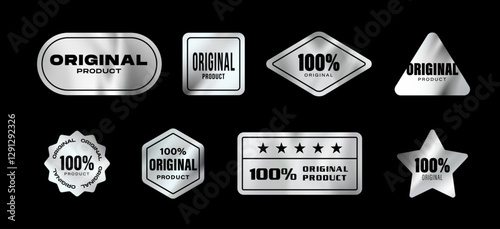 Holographic silver sticker for 100% original product. Set of holographic stickers for original products. Product quality guarantee hologram diferent shape sticker. 