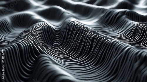 Wallpaper Mural An abstract illustration of curved lines resembling waves in dark colors Torontodigital.ca