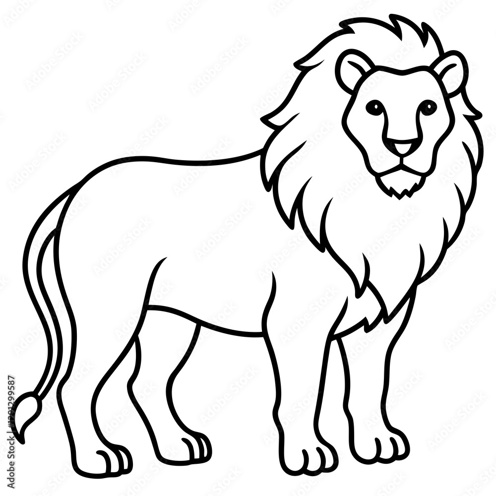 Obraz premium Bold Lion Face Line Art