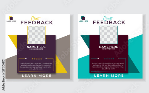 Client testimonial templet design, creative testimonial design.