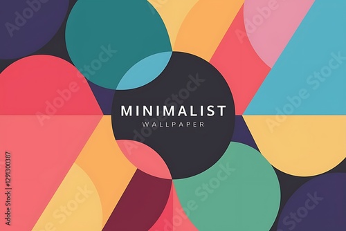 Colorful round shapes circles and triangles background minimal geometric template for wallpaper banner presentation