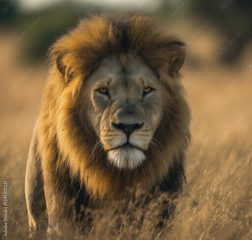 Fototapeta premium lion in the grass