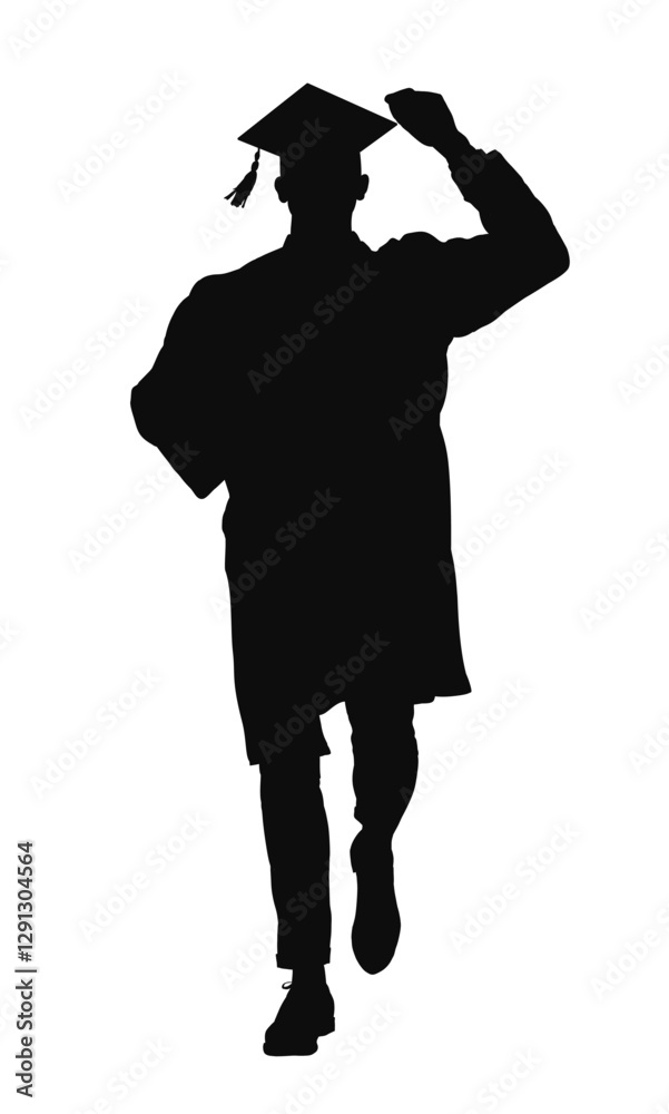 silhouette of a man in toga and graduation cap, graduate, student - vector illustration silhouette of a man in toga and graduation cap, graduate, student - vector illustration