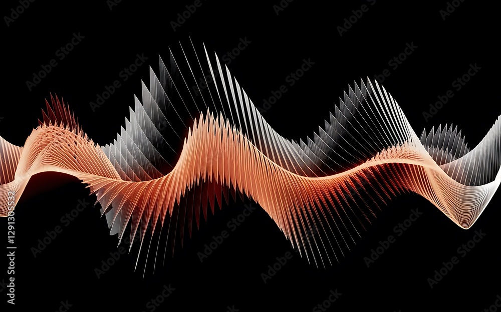 Obraz premium Gradient wave abstract vector black background color shape modern template wavy energy backdrop digital waveform music pattern