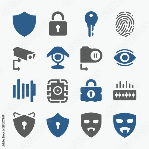 Security Icons Set. Editable vector icon. Perfect for web and app interfaces, presentations, info graphics, etc. 
