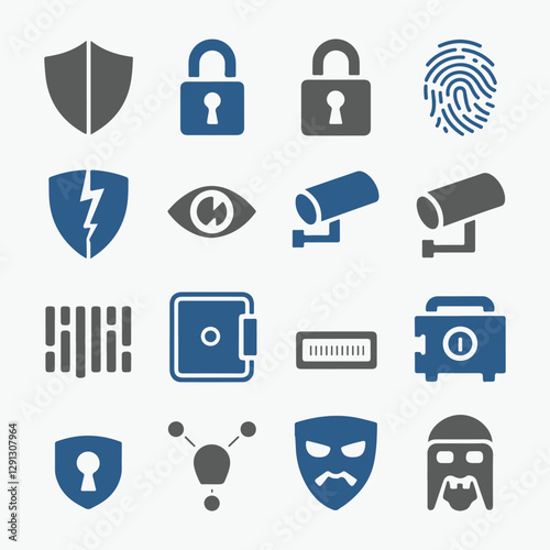 Security Icons Set. Editable vector icon. Perfect for web and app interfaces, presentations, info graphics, etc. 
