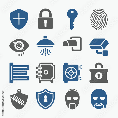 Security Icons Set. Editable vector icon. Perfect for web and app interfaces, presentations, info graphics, etc. 
