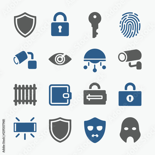Security Icons Set. Editable vector icon. Perfect for web and app interfaces, presentations, info graphics, etc. 
