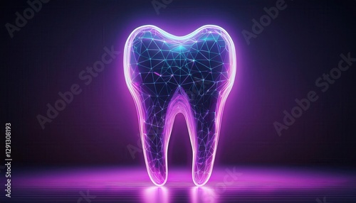 Digital art of a glowing tooth representing the future of dentistry and health innovations.