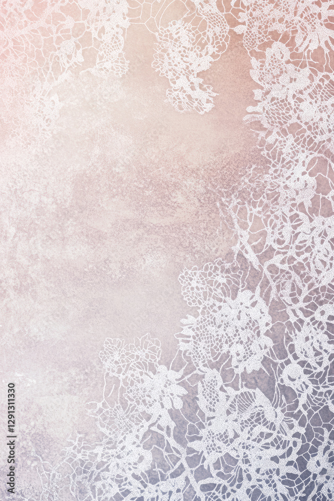 Obraz premium Illustration of a delicate lace pattern with intricate floral designs and soft, pastel hues. The elegance of the lace combined with the subtle colors creates a romantic and refined atmosphere.
