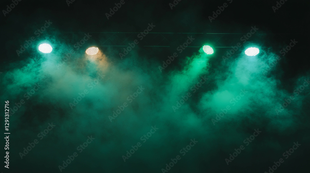 Fototapeta premium Mystical chartreuse smoke with colorful lighting for atmospheric background