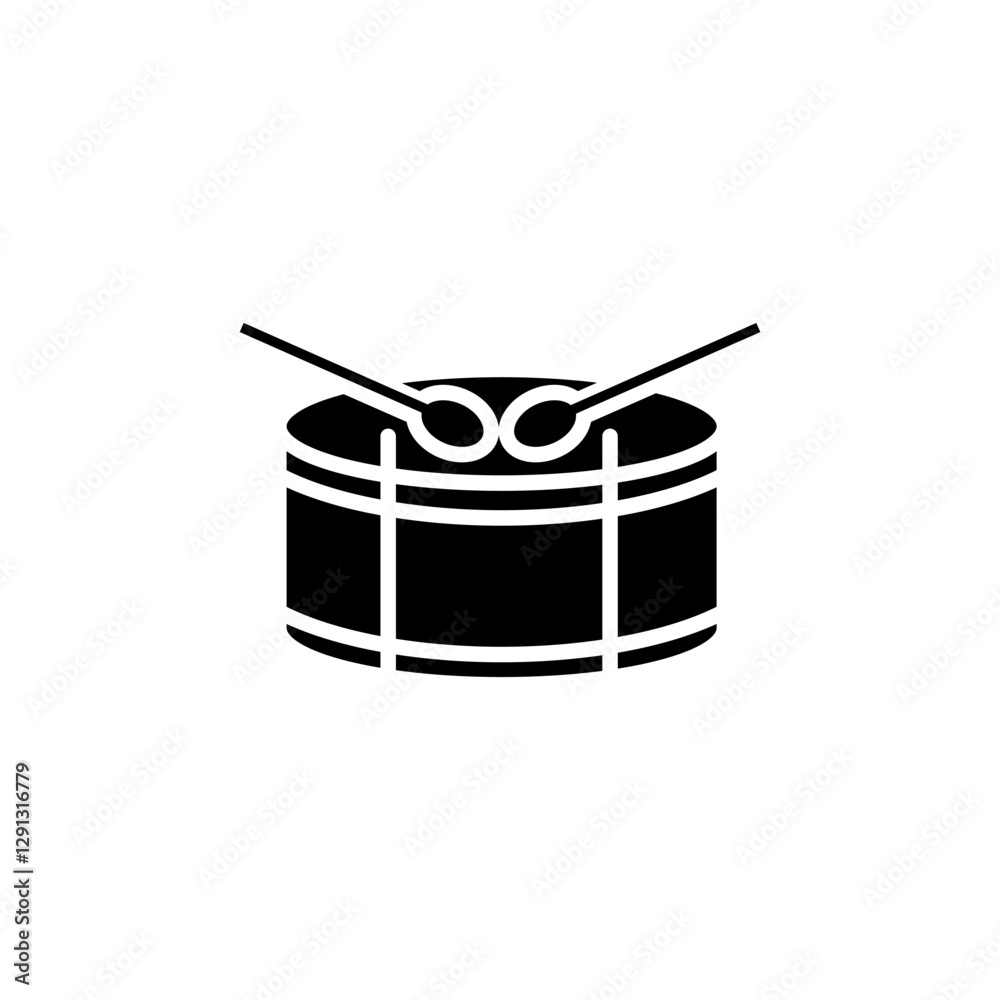 Drum and drumstick icon Drum and drumstick icon