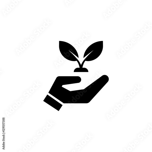 Ecology icon isolated on white, vector editable 