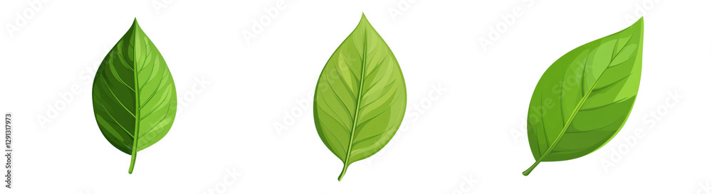 Obraz premium Fresh Green Leaves Collection for Natural Design and Backgrounds