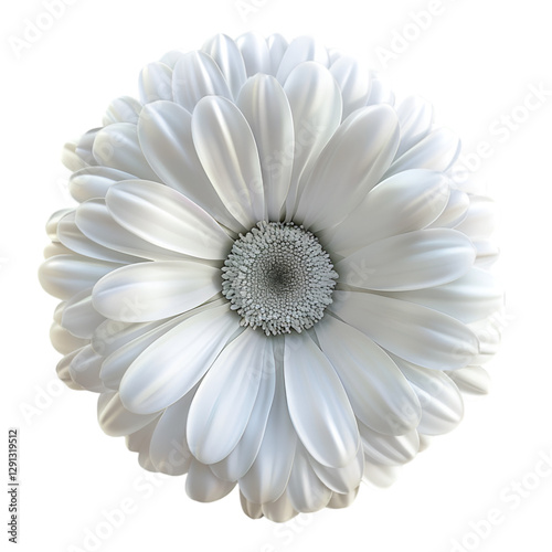 Wallpaper Mural White Gerbera Daisy Flower Closeup Black Background, Torontodigital.ca
