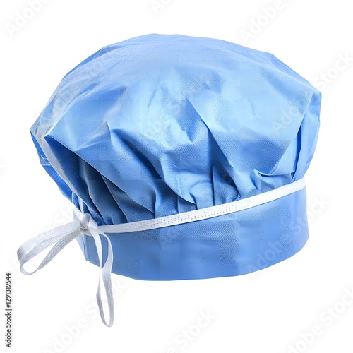 Disposable Light Blue Surgical Bouffant Cap with Ties for Medical Professionals