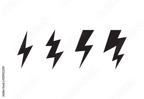 Lightening bolt icons set