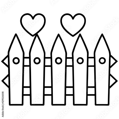 Charming Heart-Inspired Garden Fence Line Art