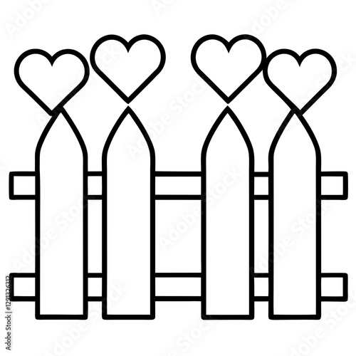 Charming Heart-Inspired Garden Fence Line Art