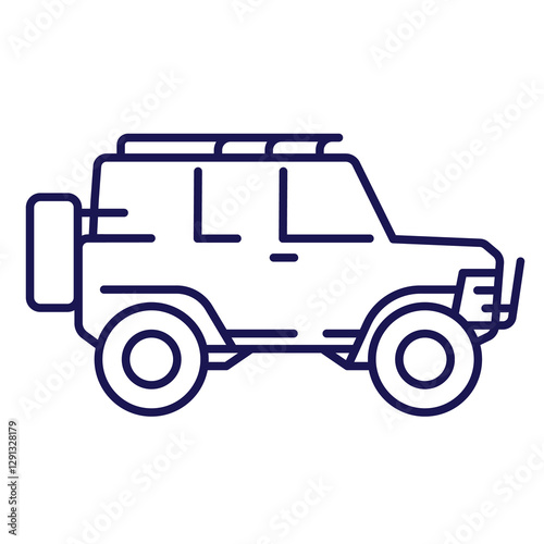 off-road car, suv line icon