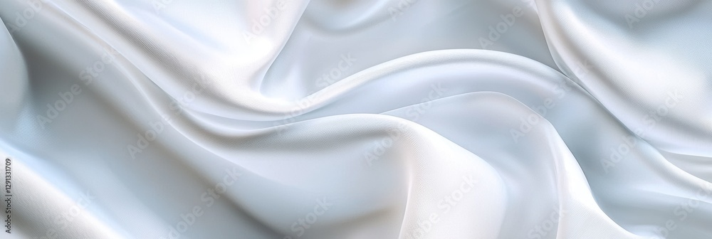 Obraz premium 3d background minimalistic mockup with space for text, elegant white silk fabric folds, soft luxury feel