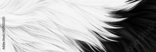 3d background minimalistic mockup with space for text, elegant black and white fur pattern with high contrast