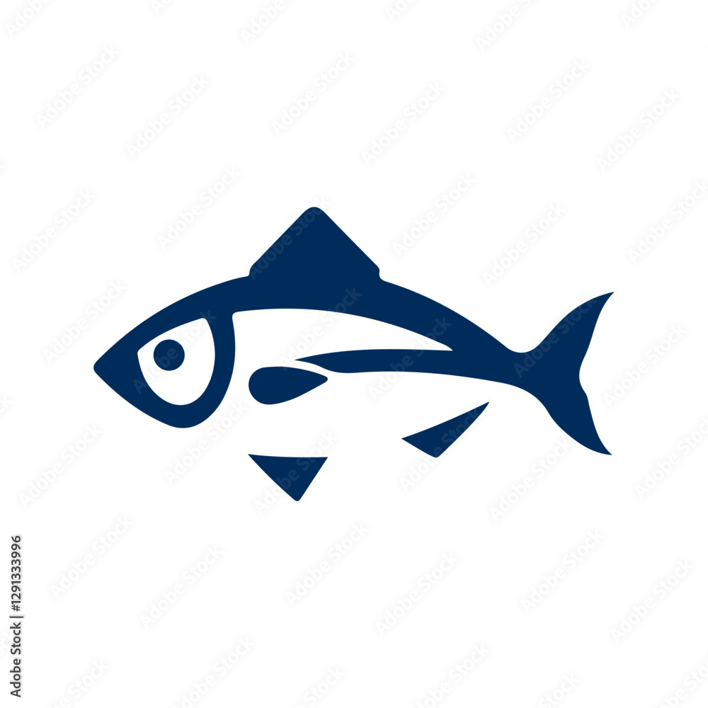 Obraz premium Fish Logo Design Silhouette Vector Illustration On a White Background