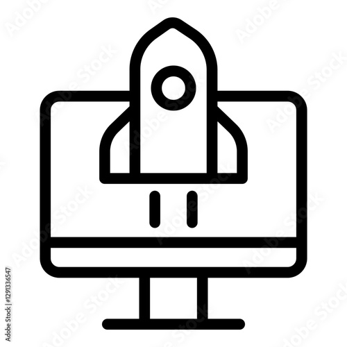 Launch icon. Vector line icon