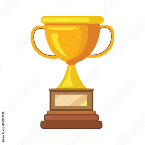 Gold trophy icons vector. Trophy icon collection on white background. Champion trophy cup in flat style. Vector illustration.
