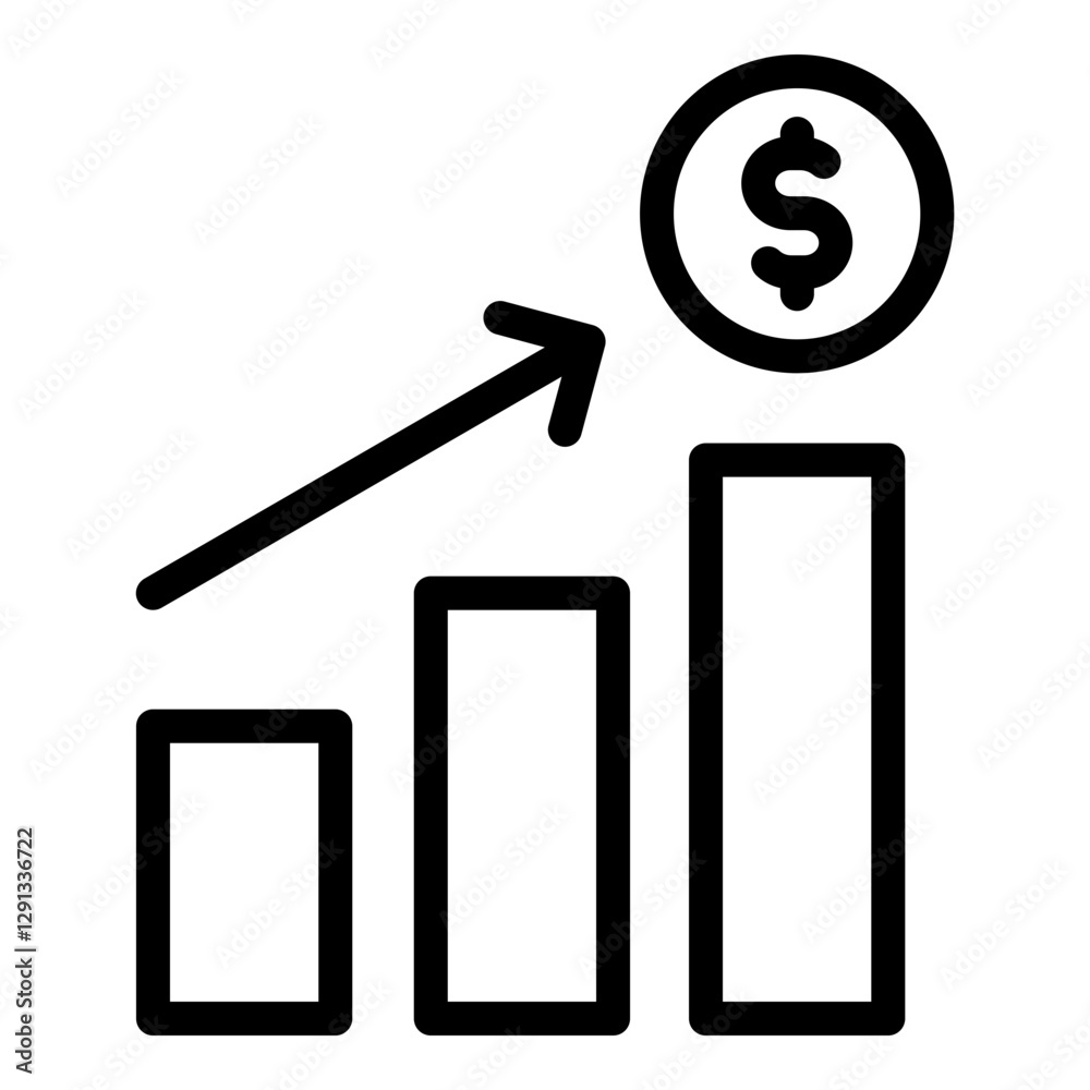 Profit icon. Vector line icon Profit icon. Vector line icon