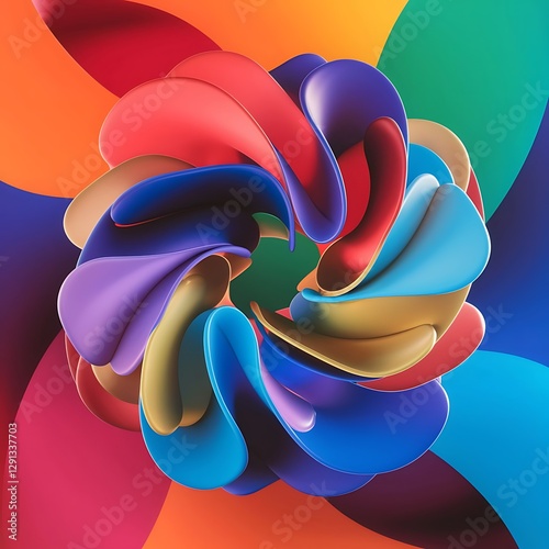 Fototapeta Naklejka Na Ścianę i Meble -  Abstract 3d cover with bright gradient abstract liquid fluid color shape vibrant gradient modern graphic texture vector 3d illustration