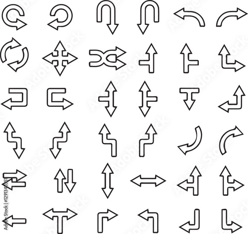 Different Angle Arrow Silhouette