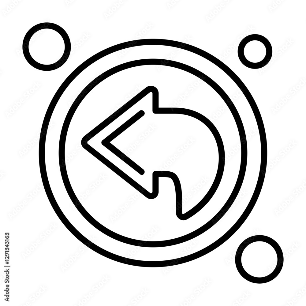 Back Button Outline Style Icon Design Back Button Outline Style Icon Design