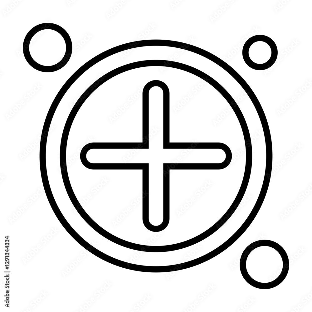 Obraz premium Add Button Outline Style Icon Design
