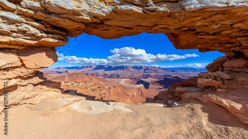 Canyon Landscape Viewed Through Rock Formation
