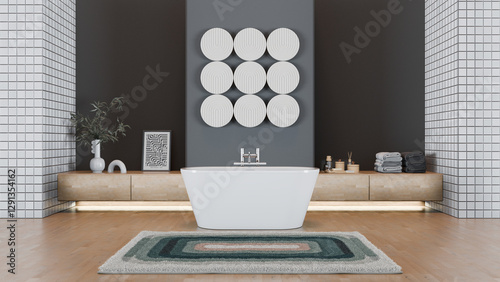 Une belle salle de bain design, 3d rendering