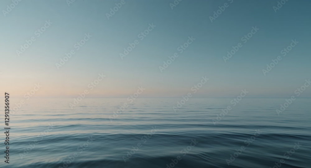 Obraz premium The ocean is dark blue and the water is calm.