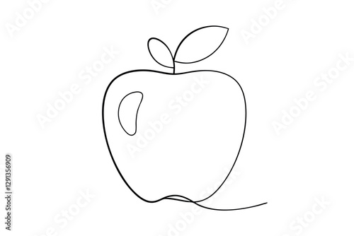 Minimalist Apple Line Drawing for Artists & Designers