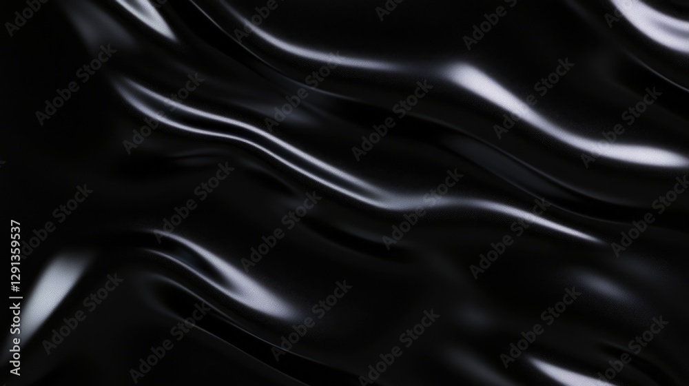 Fototapeta premium Smooth black waves create mesmerizing abstract pattern with eleg