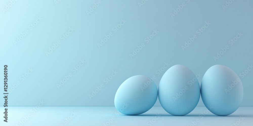 Easter Blue 3d background minimalistic mockup with space for text Easter Blue 3d background minimalistic mockup with space for text