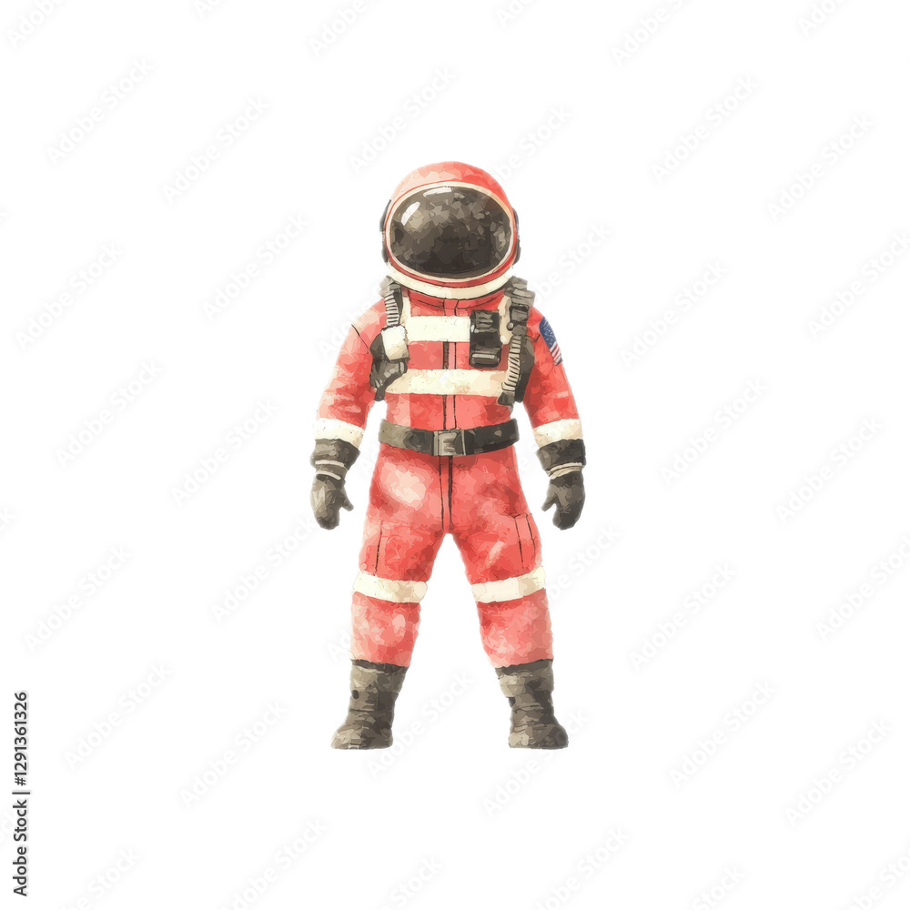 Colorful Space Suit with Red and White Design Colorful Space Suit with Red and White Design