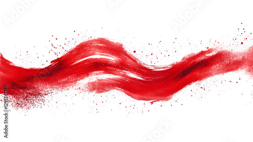 Artistic display of fluid red watercolor brush strokes on a clean background